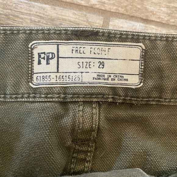 Free People Womens Green Denim Canvas Mini Skirt - Picture 6 of 7